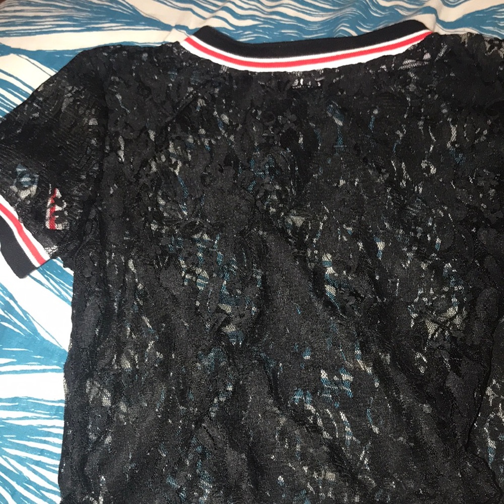 A fishnet typa shirt